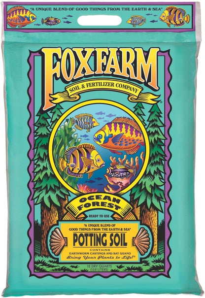 FoxFarm Ocean Forest Potting Soil, 12qt – Light, Aerated Texture, Designed for All Container Plants