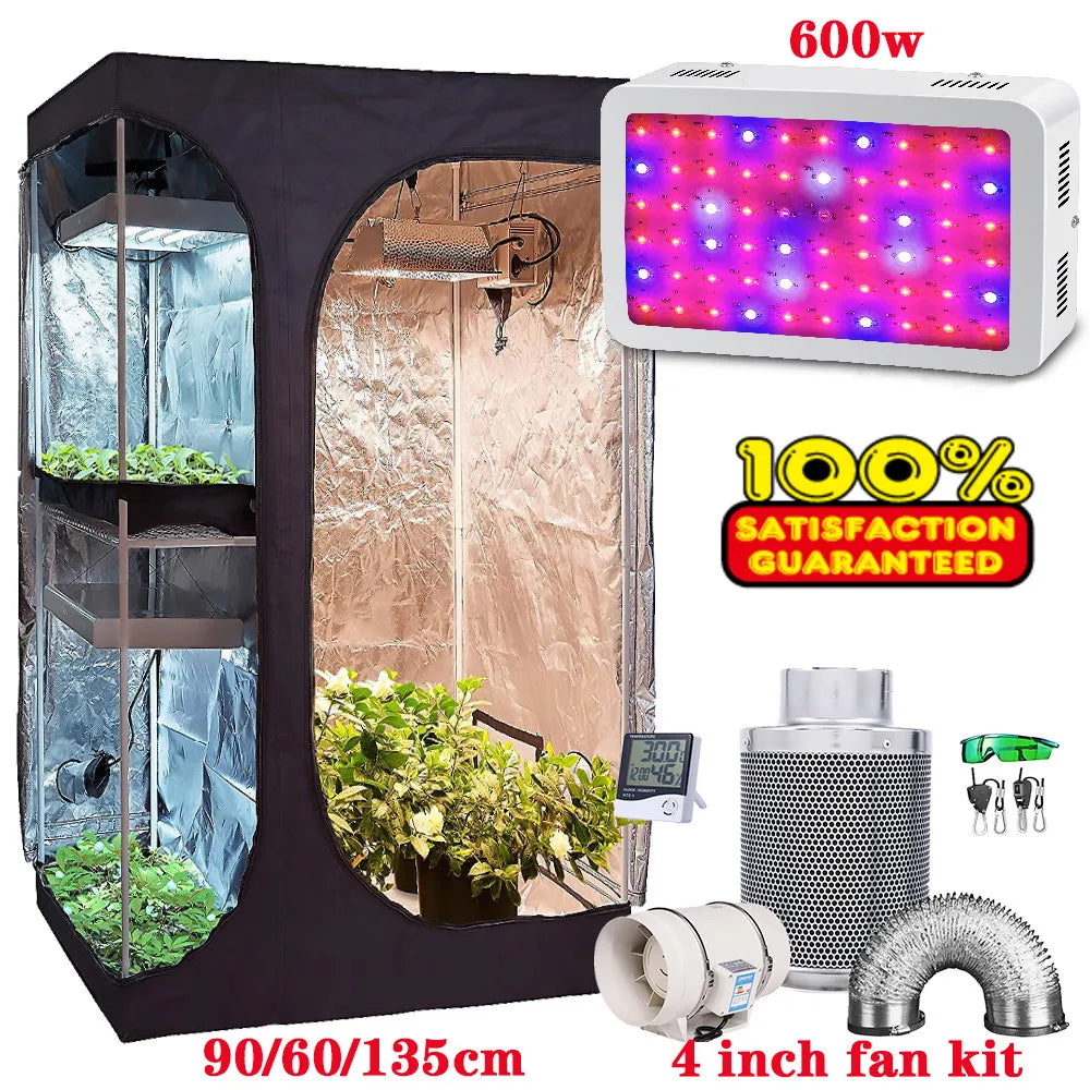 Growbox 2-in-1 600D Grow tent Complete kit Indoor