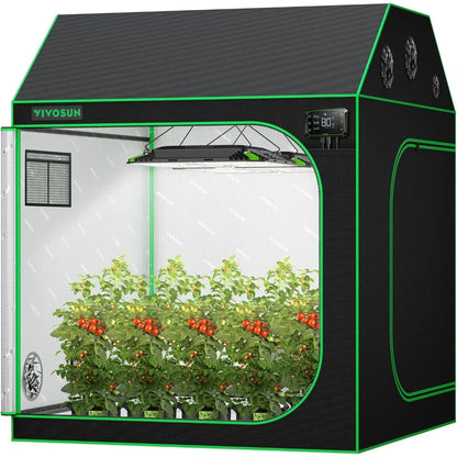 5x5 Grow Tent, 60"x60"x72" Roof Cube Tent with Observation Window and Floor Tray