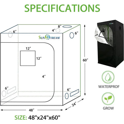 4x2 Grow Tent, 48"x24"x60" Indoor Growing Tents System