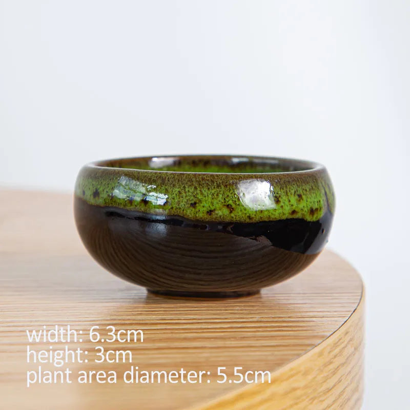 Ceramic Bonsai Flowing Glaze Ceramic Orchid Dirt Pots