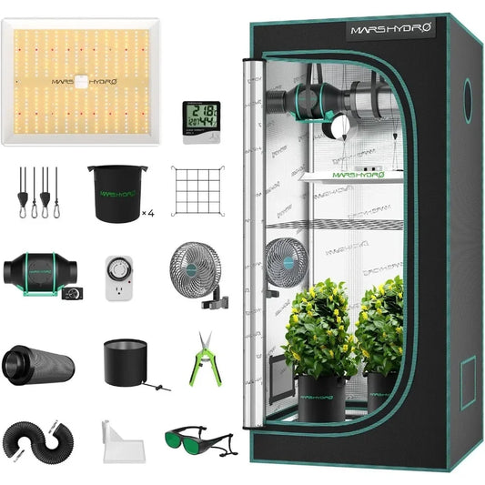 3x3 Grow Tent Kit Complete 150W TS1000 Dimmable Full Specturm