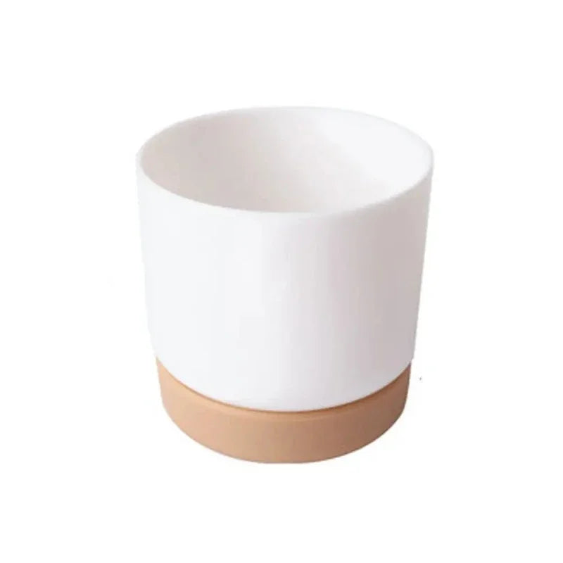 Small White Plastic Flower Dirt pot