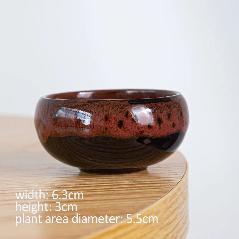 Ceramic Bonsai Flowing Glaze Ceramic Orchid Dirt Pots