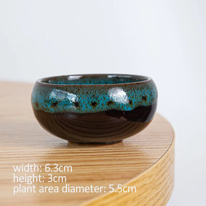 Ceramic Bonsai Flowing Glaze Ceramic Orchid Dirt Pots