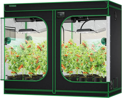 4x8 Grow Tent, 96"x48"x80" High Reflective Mylar with Observation Window and Floor Tray