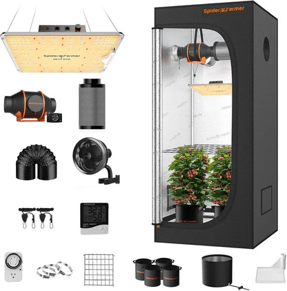 Grow Tent Kit Complete 2x2x5ft SF1000D Samsung Diodes Full Spectrum Grow Tent