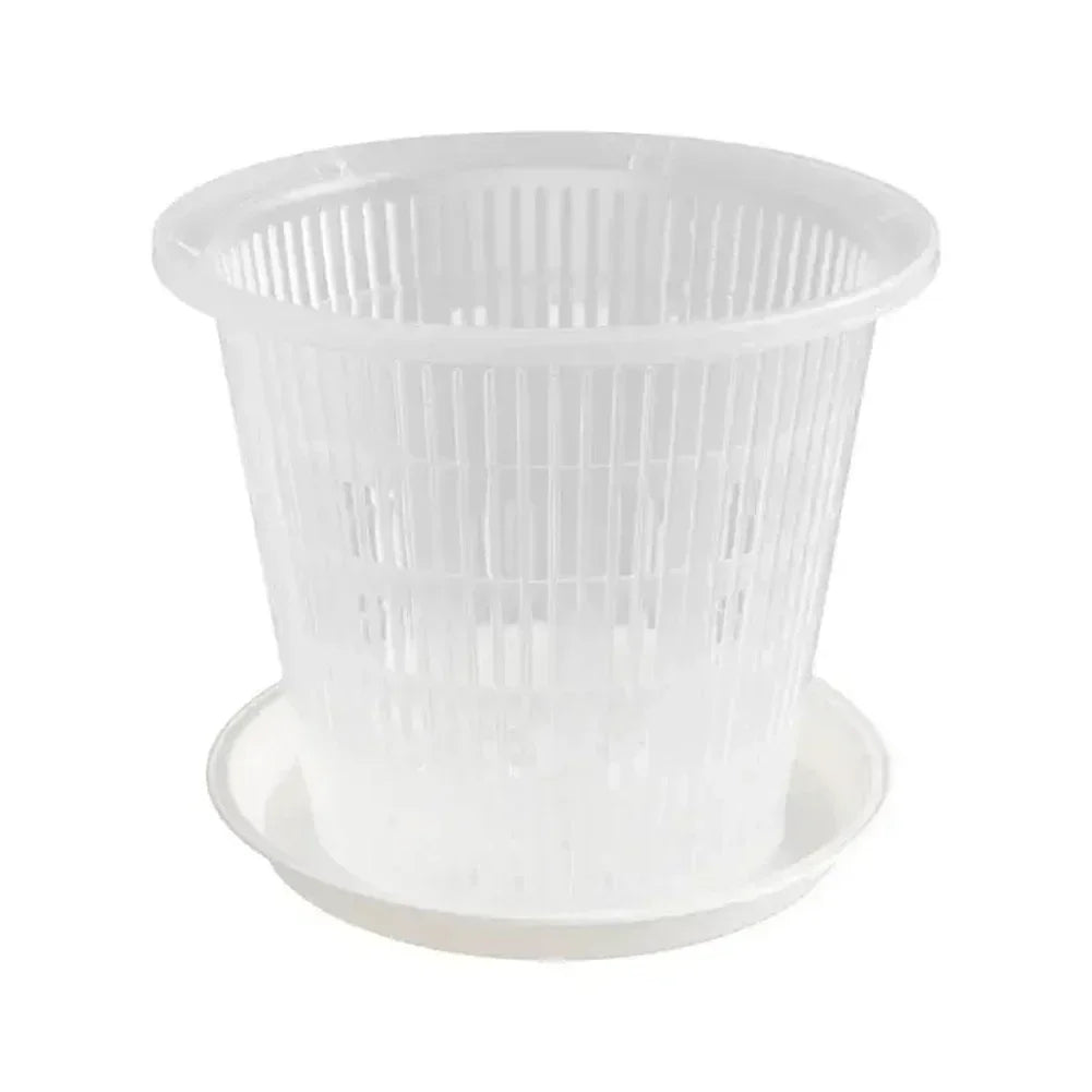 5pcs Orchid Dirt Pot With Saucers Plastic