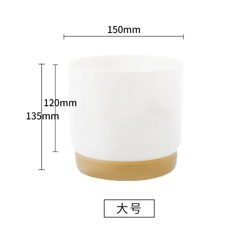 Small White Plastic Flower Dirt pot