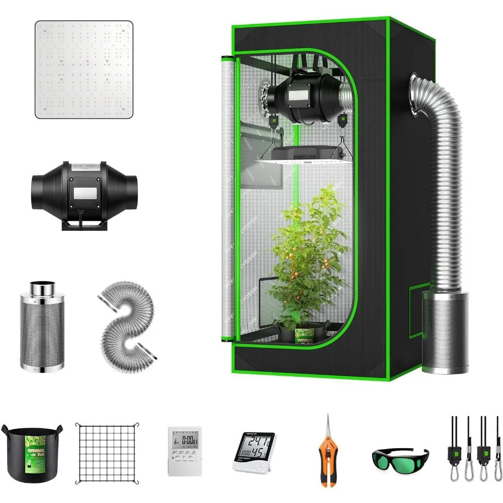 4x4 ft. Grow Tent Kit Complete System Complete with 6 Inch Inline Fan Package